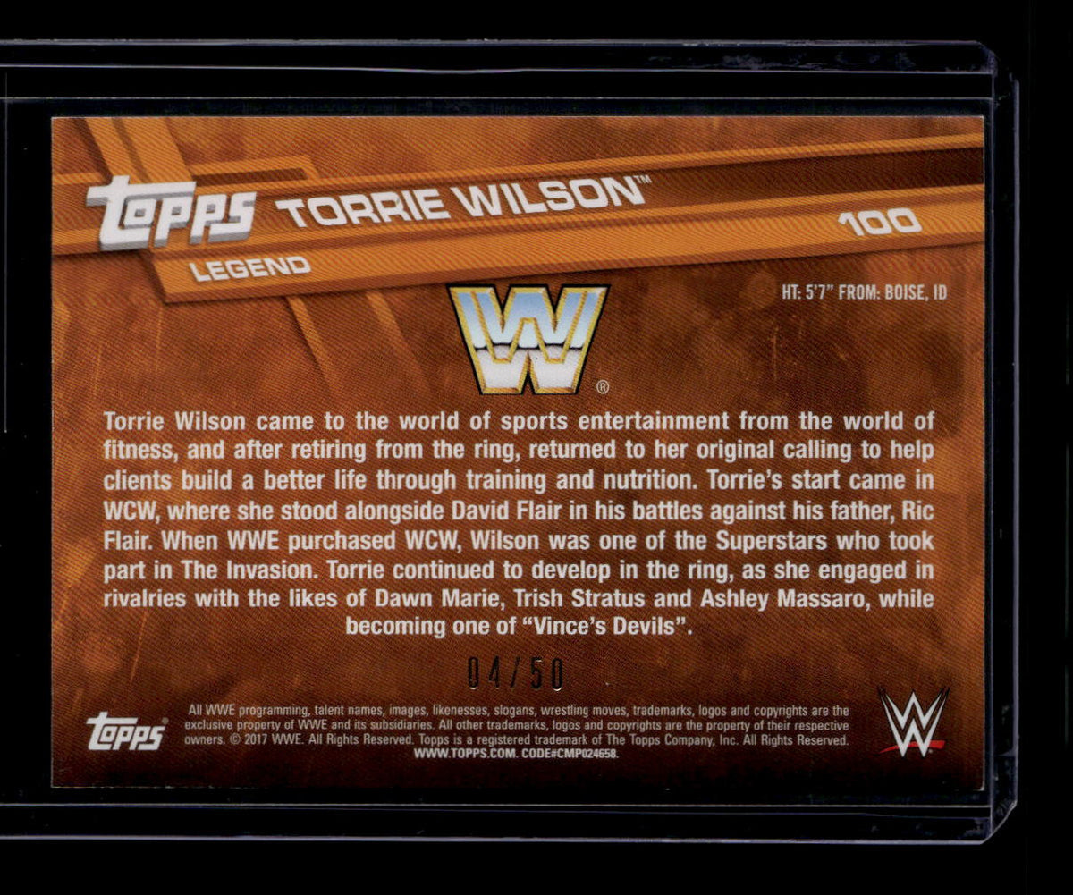 DELETE 180885 2017 Topps WWE Autographs Blue 100 Torrie Wilson Auto 4/50