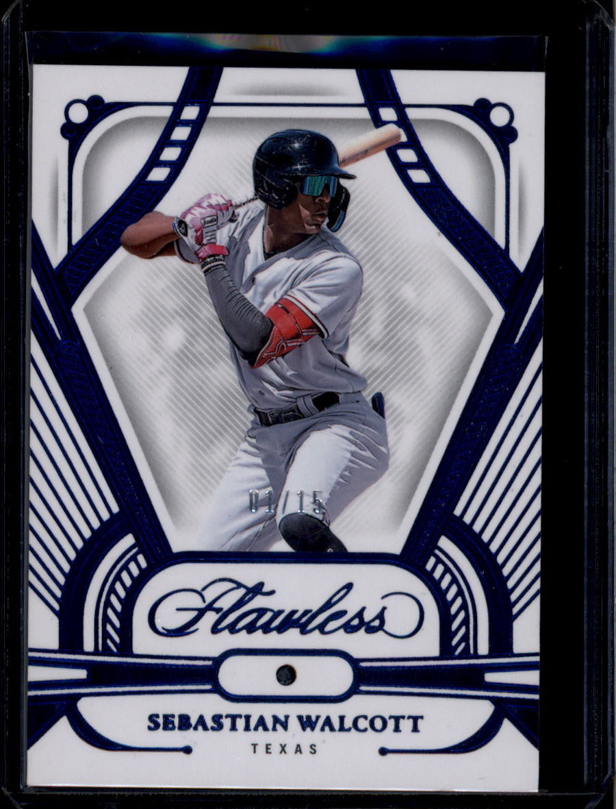 DELETE 180892 2024 Panini Flawless Sapphire Diamond 54 Sebastian Walcott RC Sapphire Gem 1/15