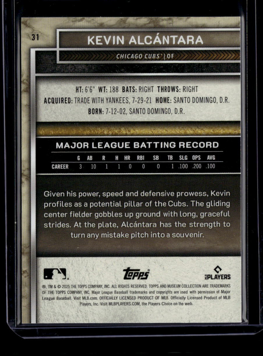 DELETE 180894 2025 Topps Museum Collection Diamond 31 Kevin Alcantara Rookie 3/5