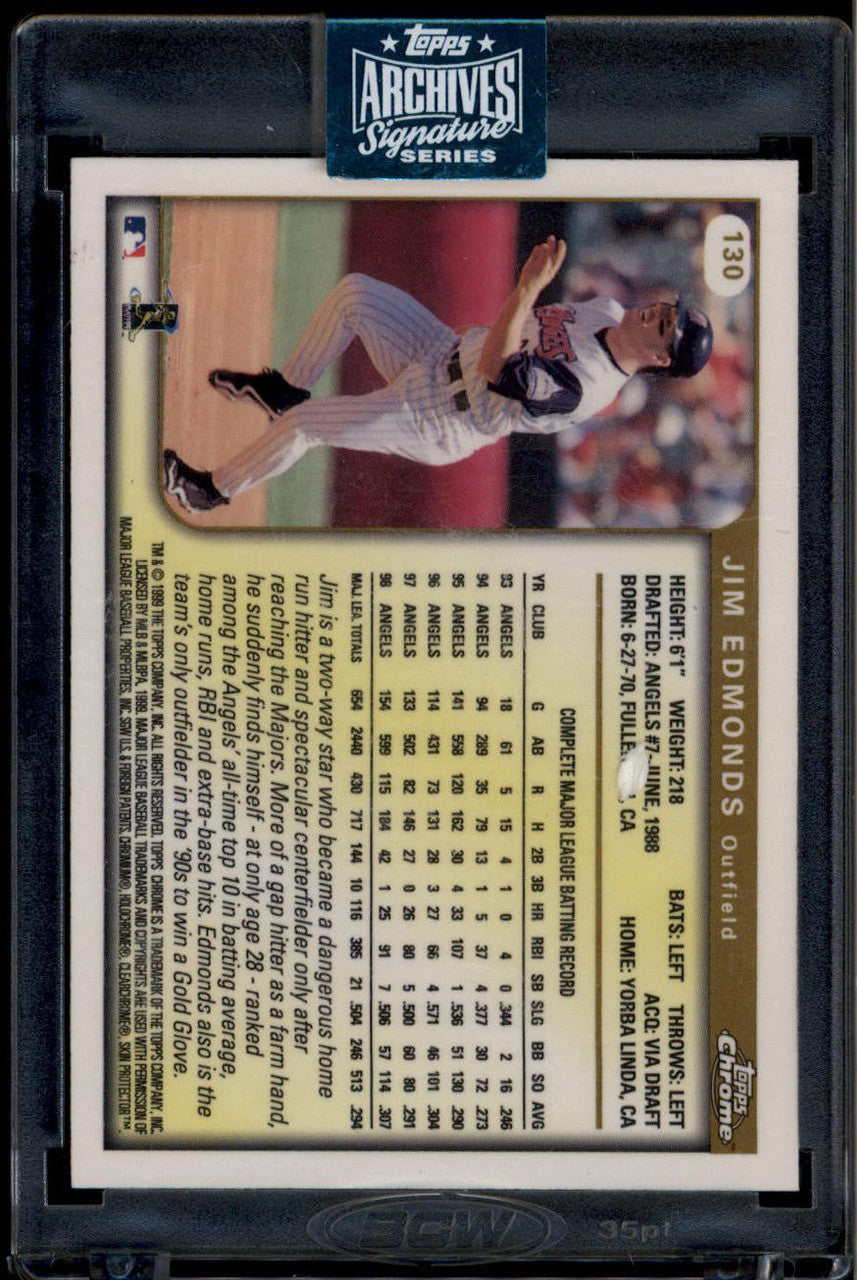 DELETE 180903 2024 Topps Archives Signature Series Retired Jim Edmonds Auto 2/2 1999 Chrome