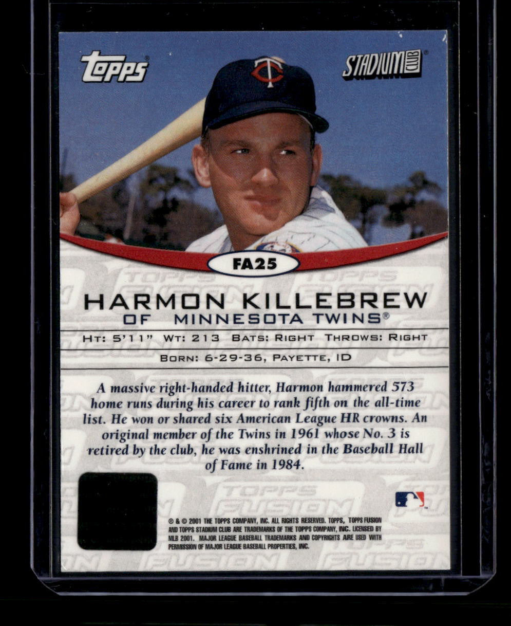 DELETE 180910 2001 Topps Fusion Autographs fa25 Harmon Killebrew Auto
