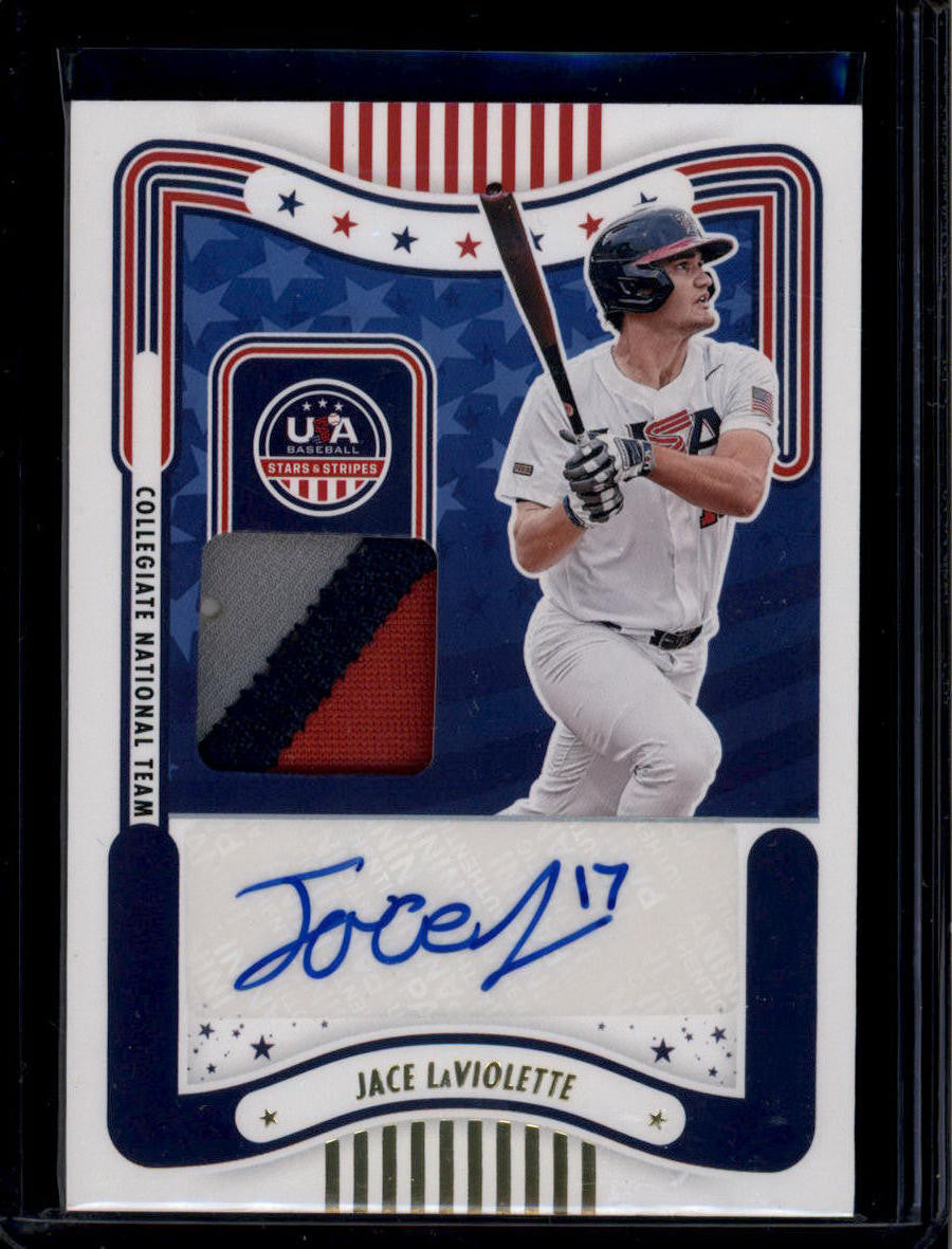 DELETE 180915 2024 USA Stars and Stripes Signature Materials Jace LaViolette RC Patch Auto /25