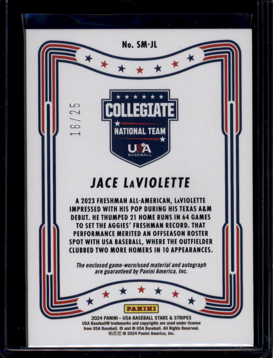 DELETE 180915 2024 USA Stars and Stripes Signature Materials Jace LaViolette RC Patch Auto /25