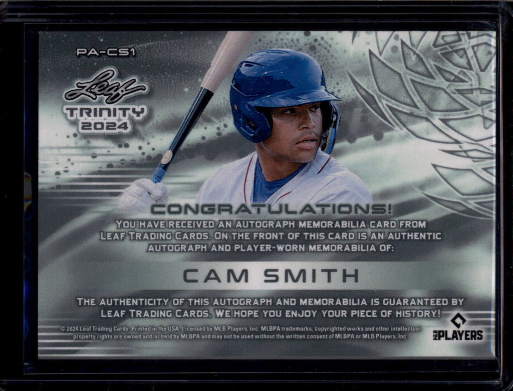 DELETE 180919 2024 Leaf Trinity Autographs Green Cam Smith Rookie Button Jersey Auto 12/25