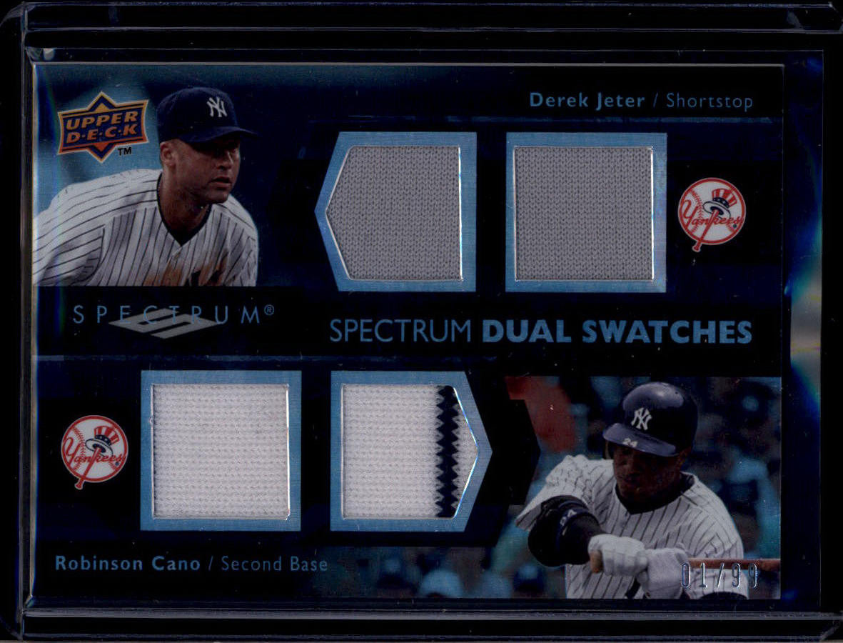 DELETE 180923 2008 Upper Deck Spectrum Swatches JC Cano Derek Jeter Dual Quad Jersey 1/99