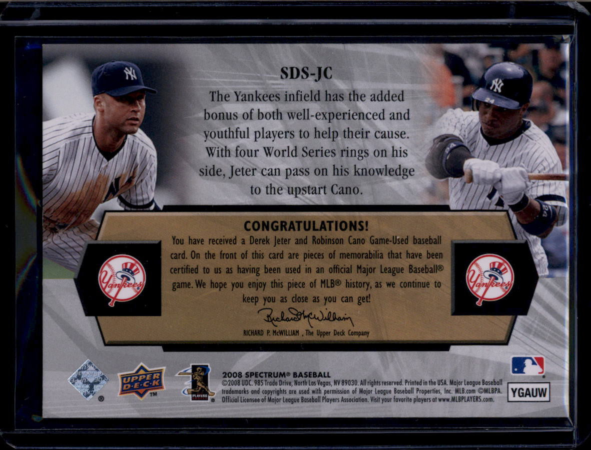 DELETE 180923 2008 Upper Deck Spectrum Swatches JC Cano Derek Jeter Dual Quad Jersey 1/99