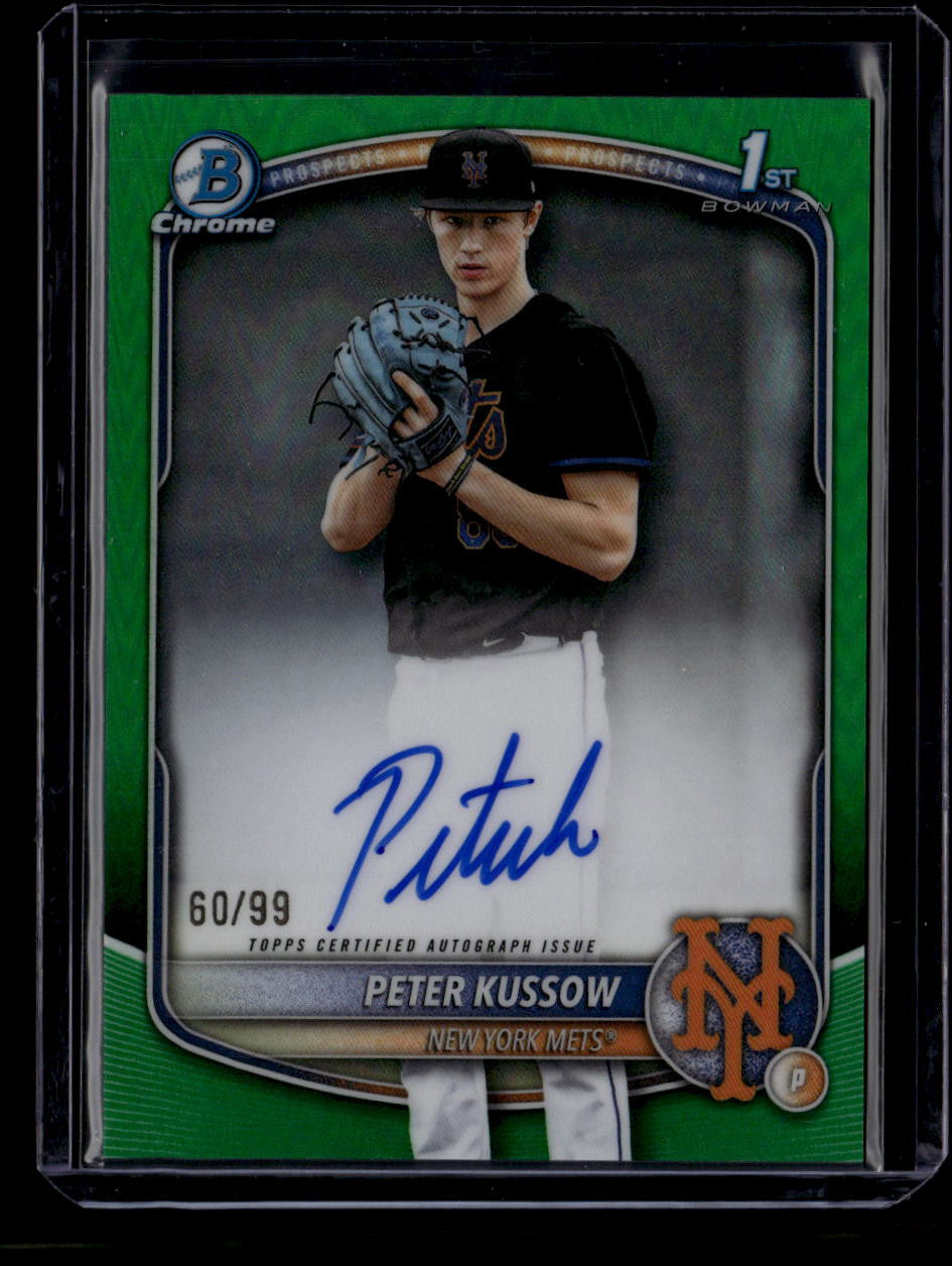 DELETE 180927 2025 Bowman Chrome Autographs Green Refractor Peter Kussow Rookie Auto 60/99