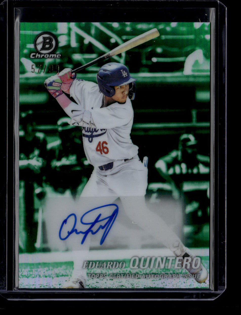 DELETE 180928 2025 Bowman Chrome Achromatic Autographs Refractor Eduardo Quintero RC Auto /99