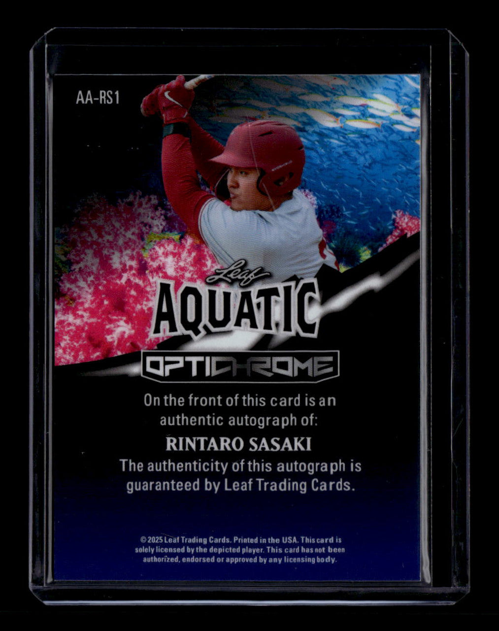DELETE 180937 2025 Leaf Optichrome Aquatic Autographs Jellyfish Rintaro Sasaki Rookie Auto 1/1