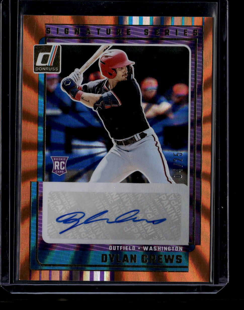 DELETE 180938 2025 Donruss Signature Series Orange Laser 47 Dylan Crews Rookie Auto 4/25