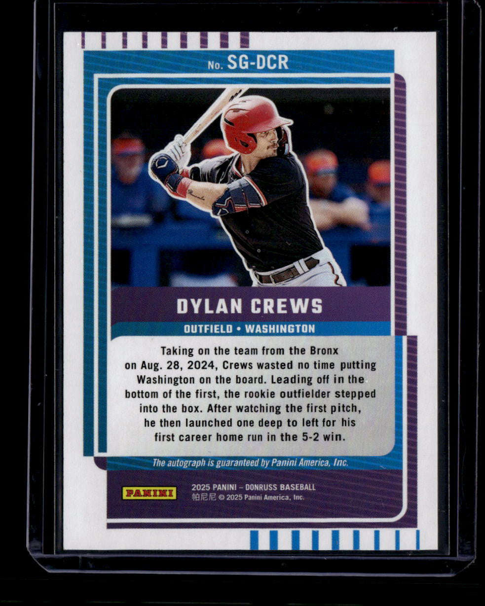 DELETE 180938 2025 Donruss Signature Series Orange Laser 47 Dylan Crews Rookie Auto 4/25
