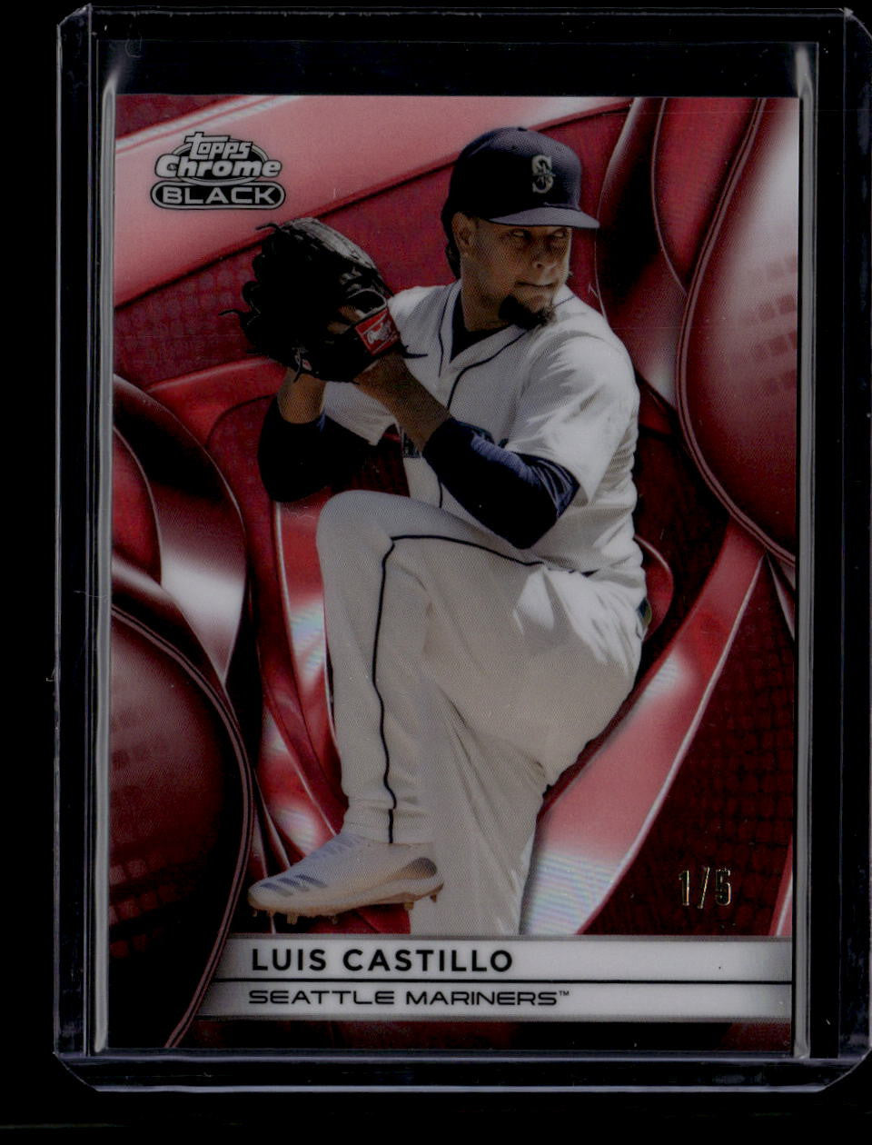 DELETE 180942 2025 Topps Chrome Black Red Refractor 72 Luis Castillo 1/5