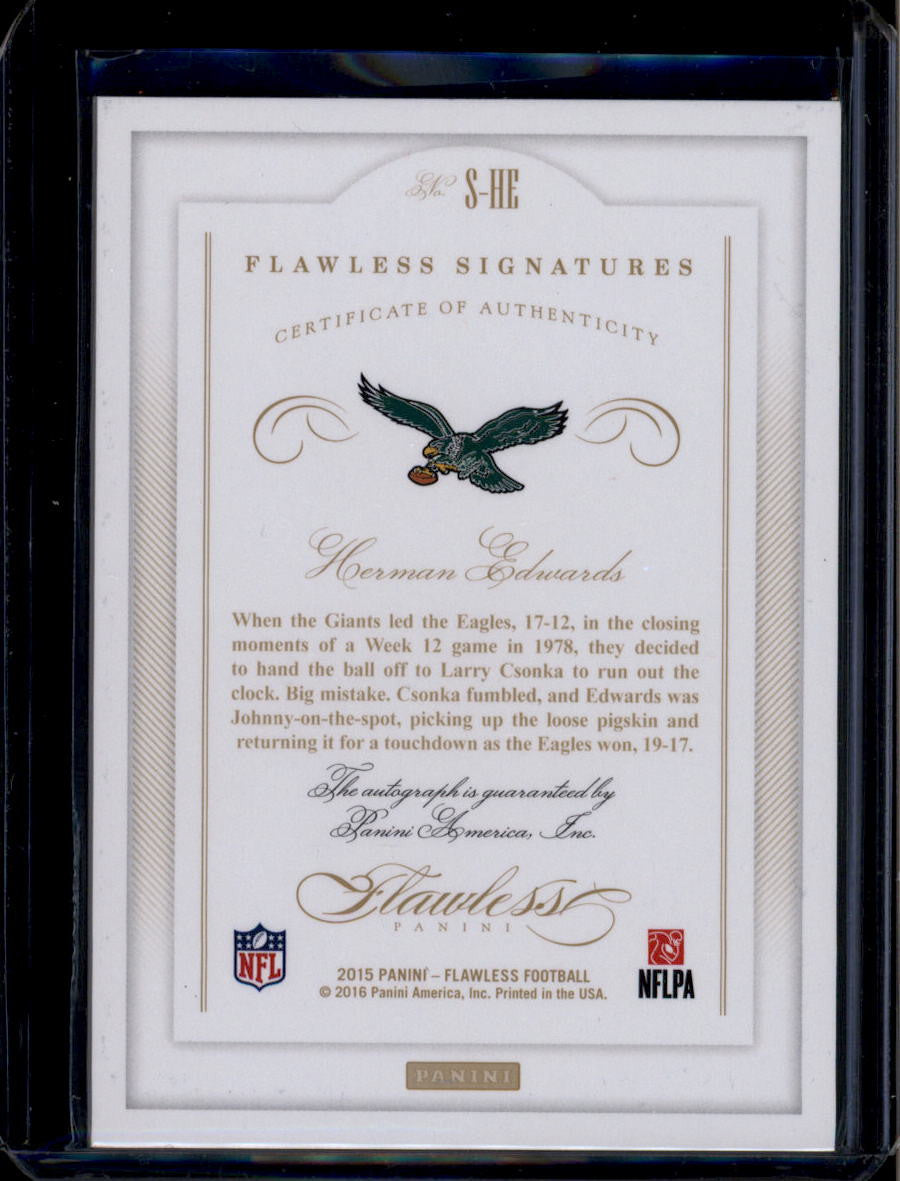 DELETE 180961 2018 Panini Honors Recollection '15 Flawless Inscription Herman Edwards Auto 1/2