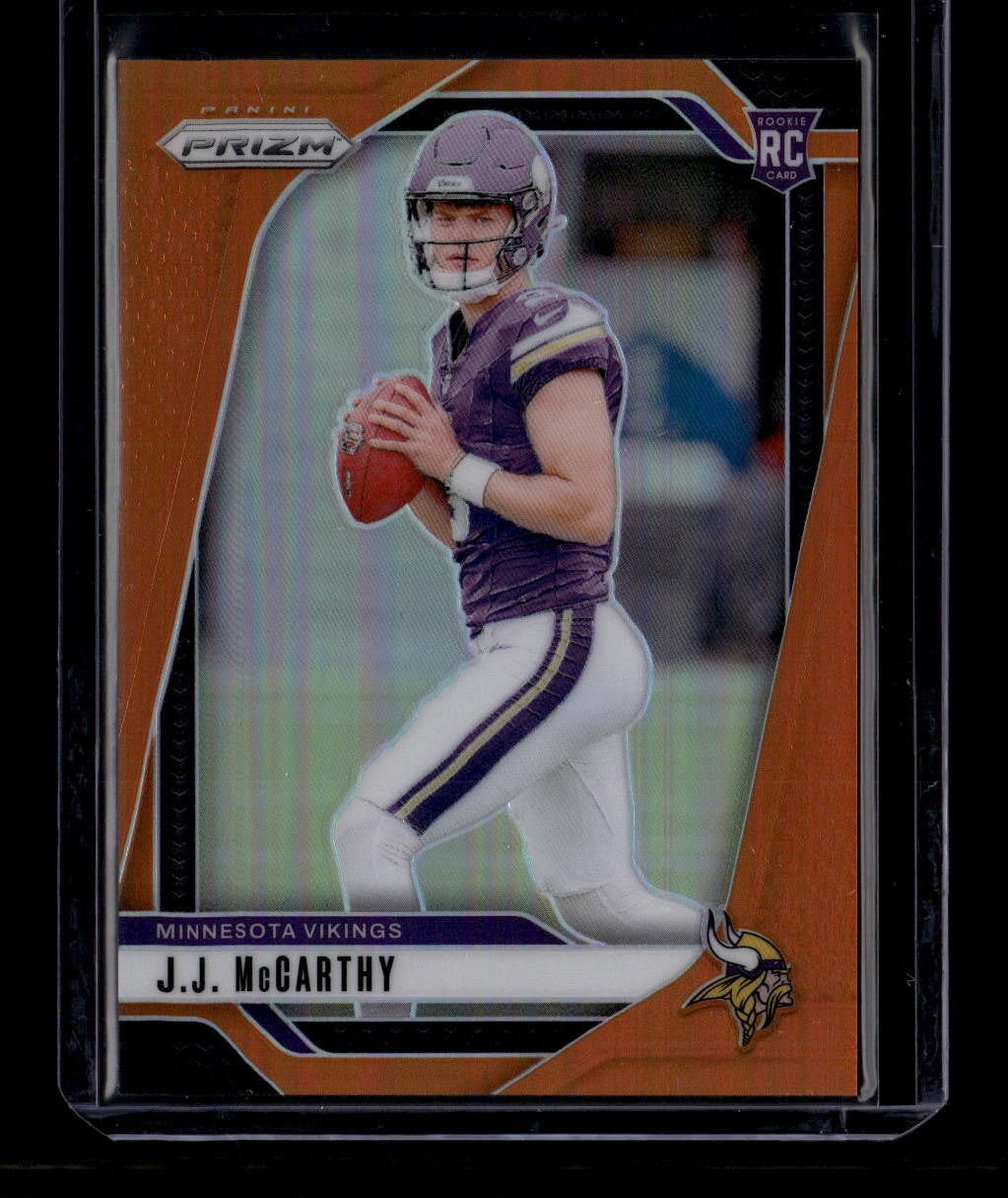 DELETE 180964 2024 Panini Prizm Prizms Orange Refractor 400 J. J. McCarthy Rookie 24/249