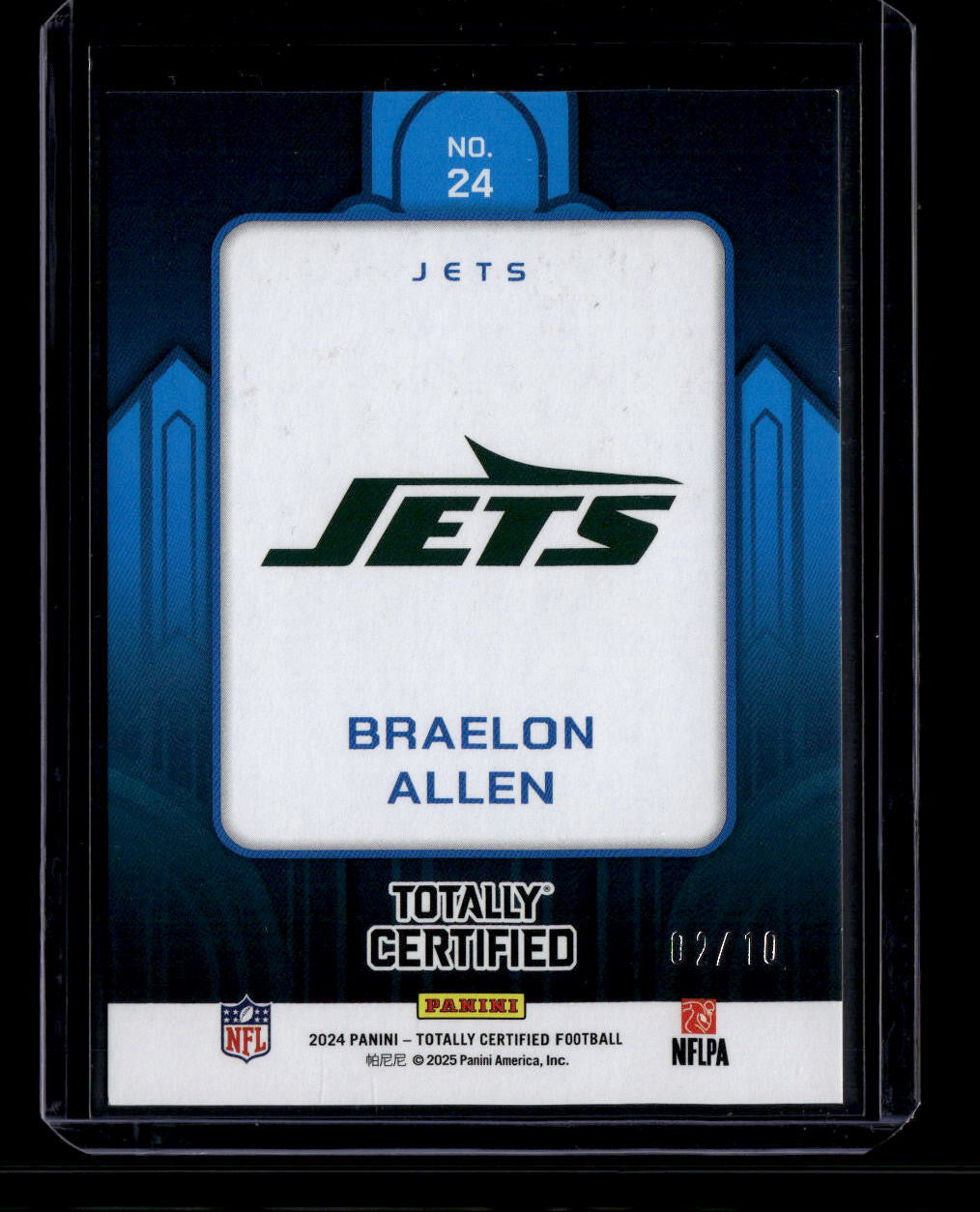 DELETE 180966 2024 Totally Certified Metropolis Mirror Platinum Gold Braelon Allen Rookie 2/10