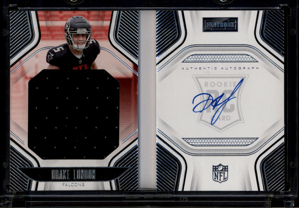 DELETE 180967 2022 Panini Playbook 207 Drake London Rookie Booklet Jersey Auto 73/249
