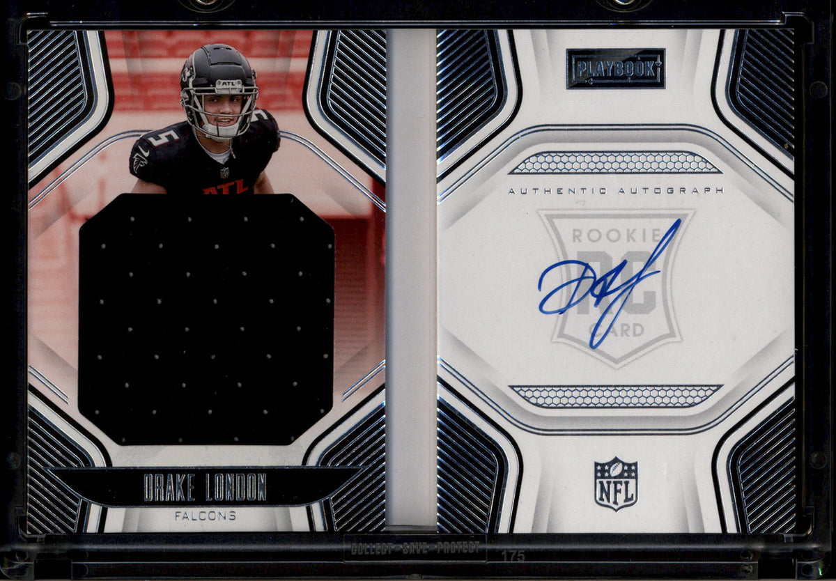 DELETE 180967 2022 Panini Playbook 207 Drake London Rookie Booklet Jersey Auto 73/249