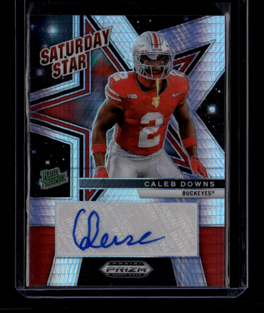 DELETE 180969 2025 Panini Prizm Draft Picks Saturday Star Signatures Hyper Caleb Downs RC Auto