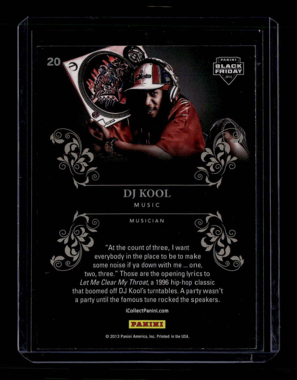 DELETE 180989 2013 Panini Black Friday Collection Autographs 20 DJ Kool Auto /10