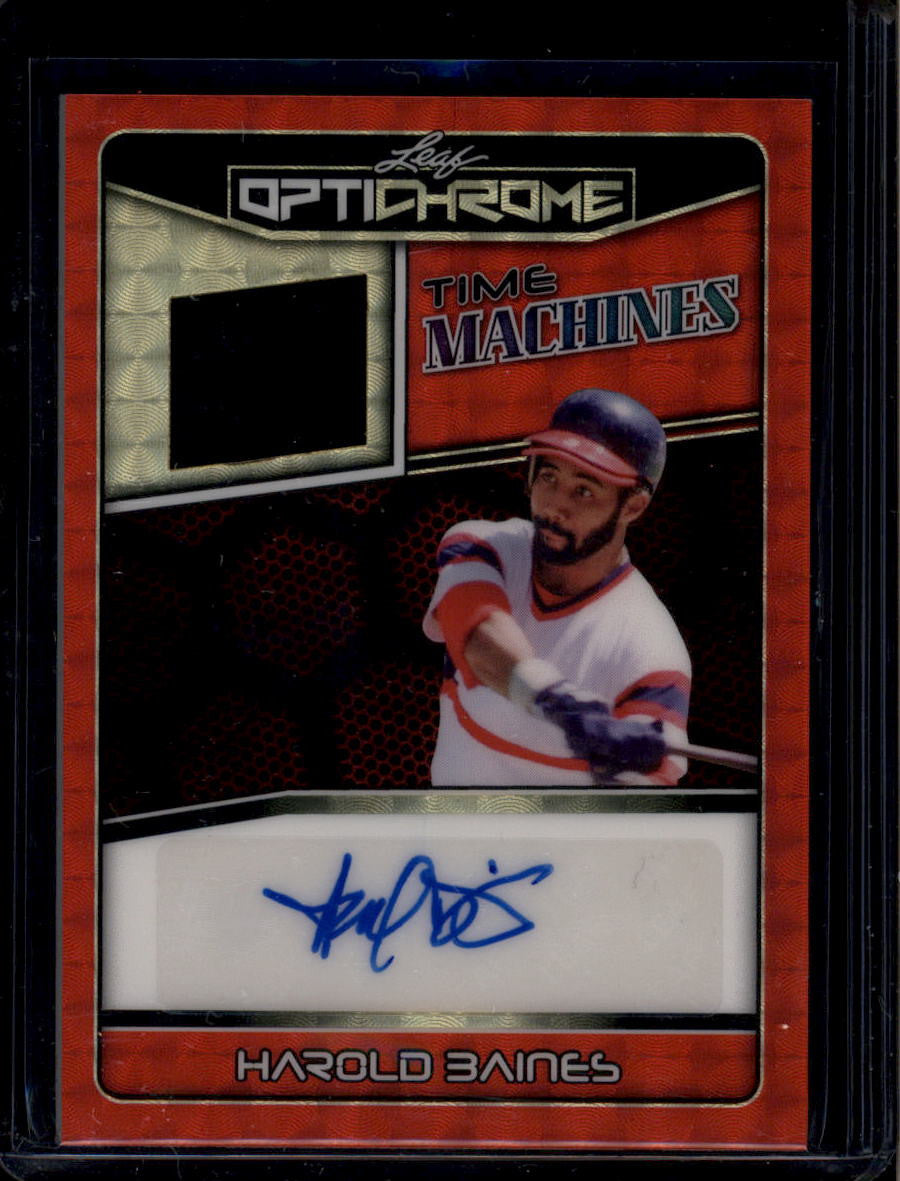 DELETE 181008 2025 Leaf Optichrome Time Machines Super Gold Harold Baines Jersey Auto 1/1