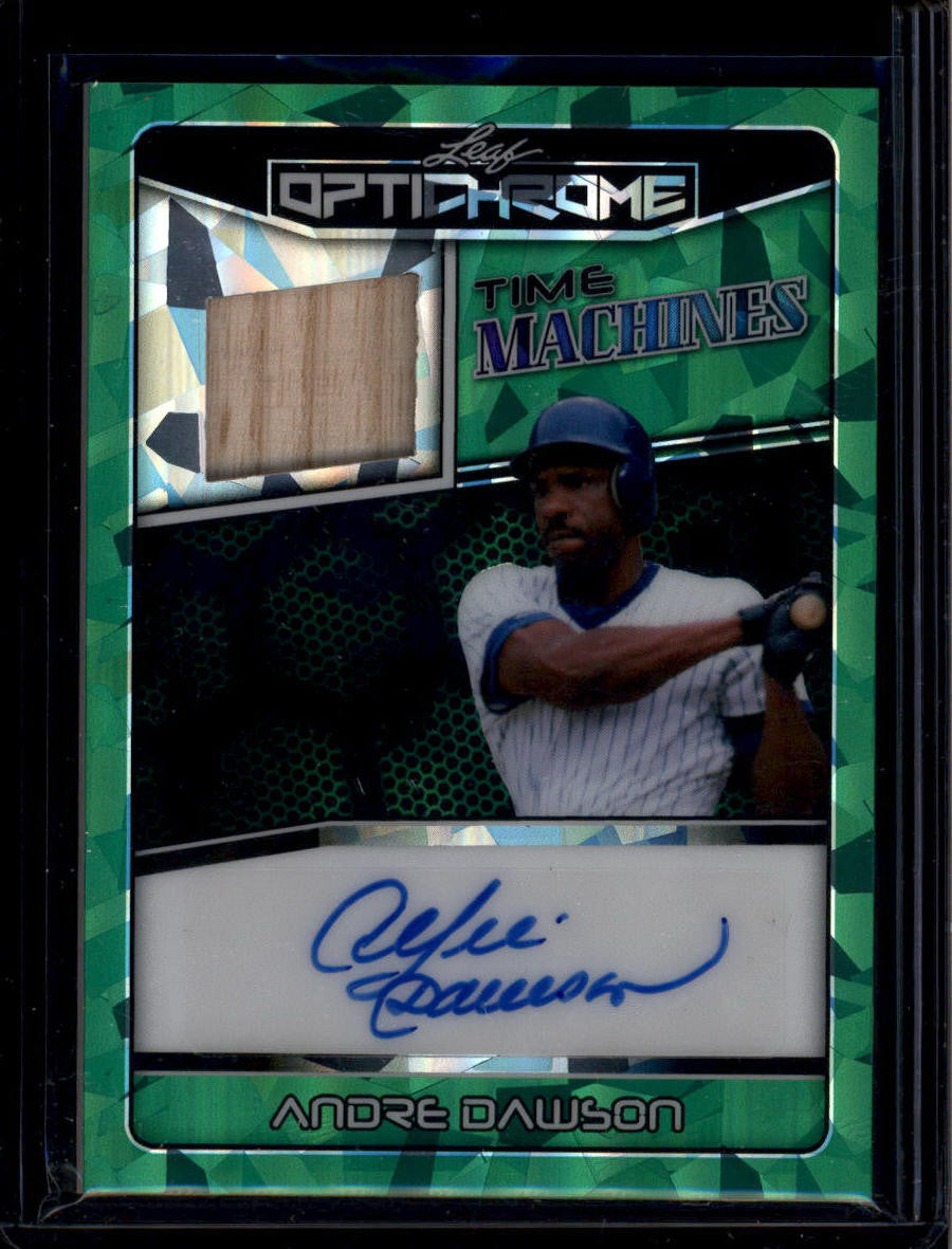 DELETE 181009 2025 Leaf Optichrome Time Machines Green Crystal Andre Dawson Bat Auto 1/1