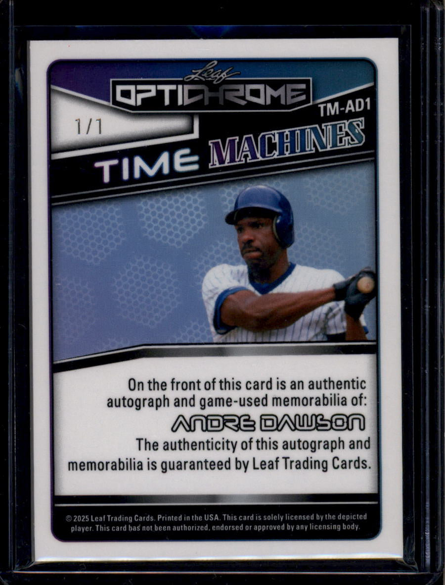 DELETE 181009 2025 Leaf Optichrome Time Machines Green Crystal Andre Dawson Bat Auto 1/1