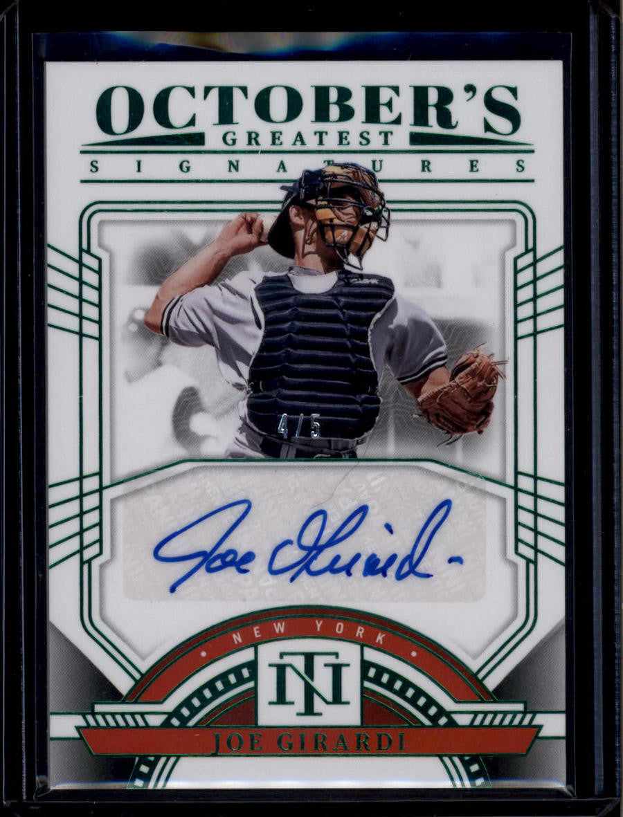 DELETE 181010 2024 Panini National Treasures October's Greatest Signature Joe Girardi Auto 4/5