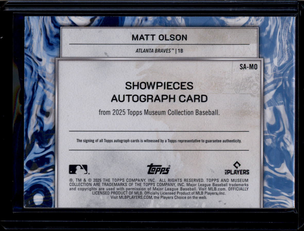 DELETE 181011 2025 Topps Museum Collection Showpieces Autographs SAMO Matt Olson Auto 5/25