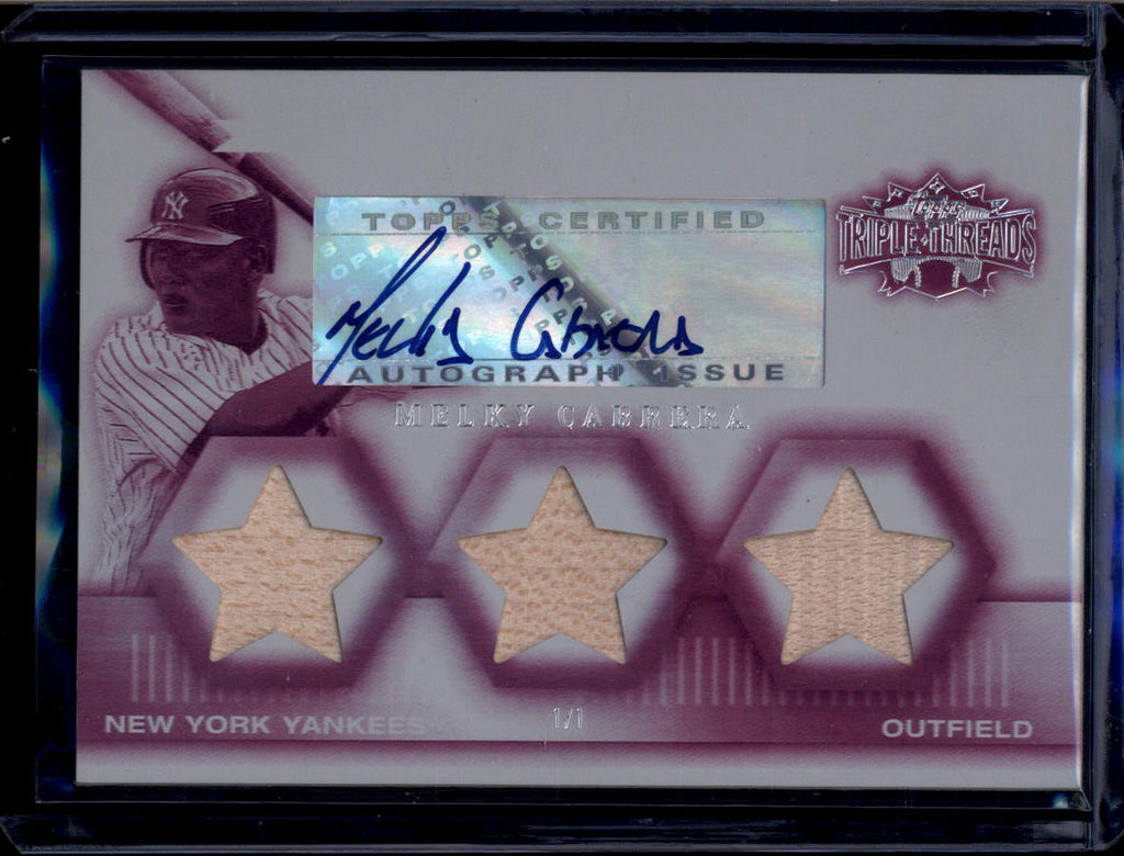 DELETE 181012 2007 Topps Triple Threads White Whale Printing Plate Melky Cabrera Bat Auto 1/1