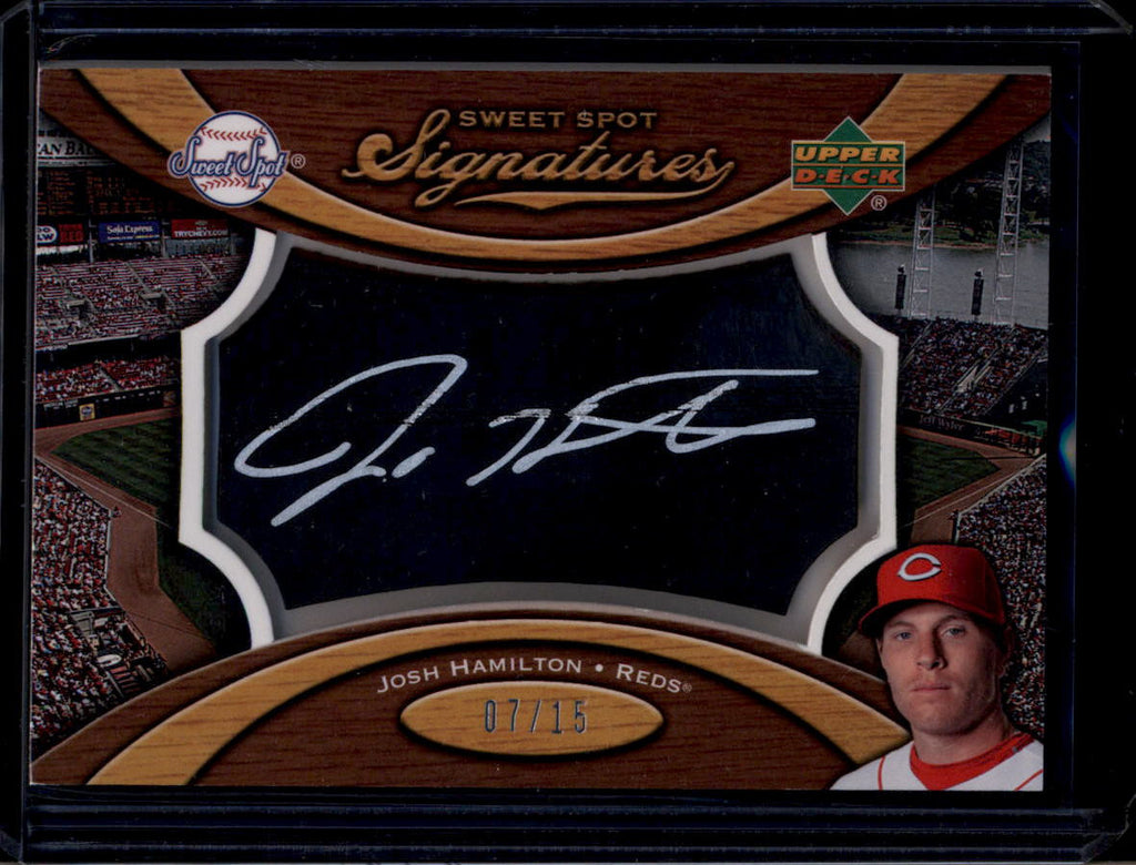 DELETE 181016 2007 Sweet Spot Signatures Black Bat Barrel Silver Ink Josh Hamilton RC Auto /15