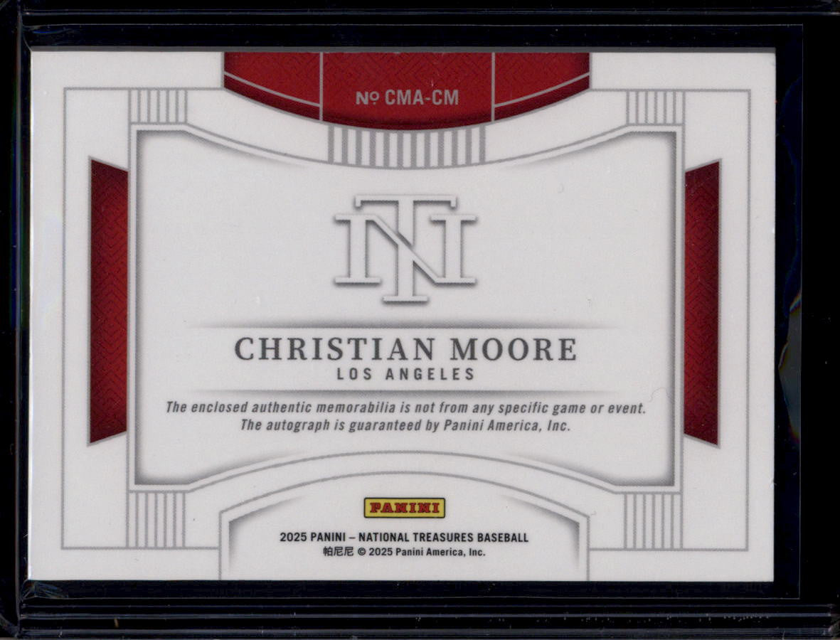 DELETE 181020 2025 National Treasures Colossal Autographs 32 Christian Moore RC Patch Auto /10