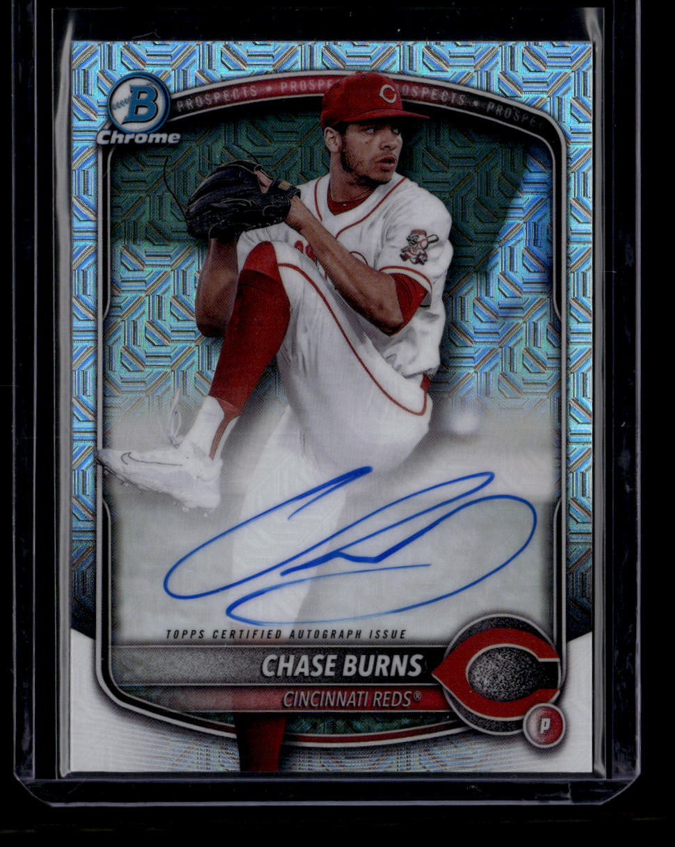 DELETE 181022 2025 Bowman Chrome Mega Box Prospect Autographs BMACB Chase Burns Rookie Auto