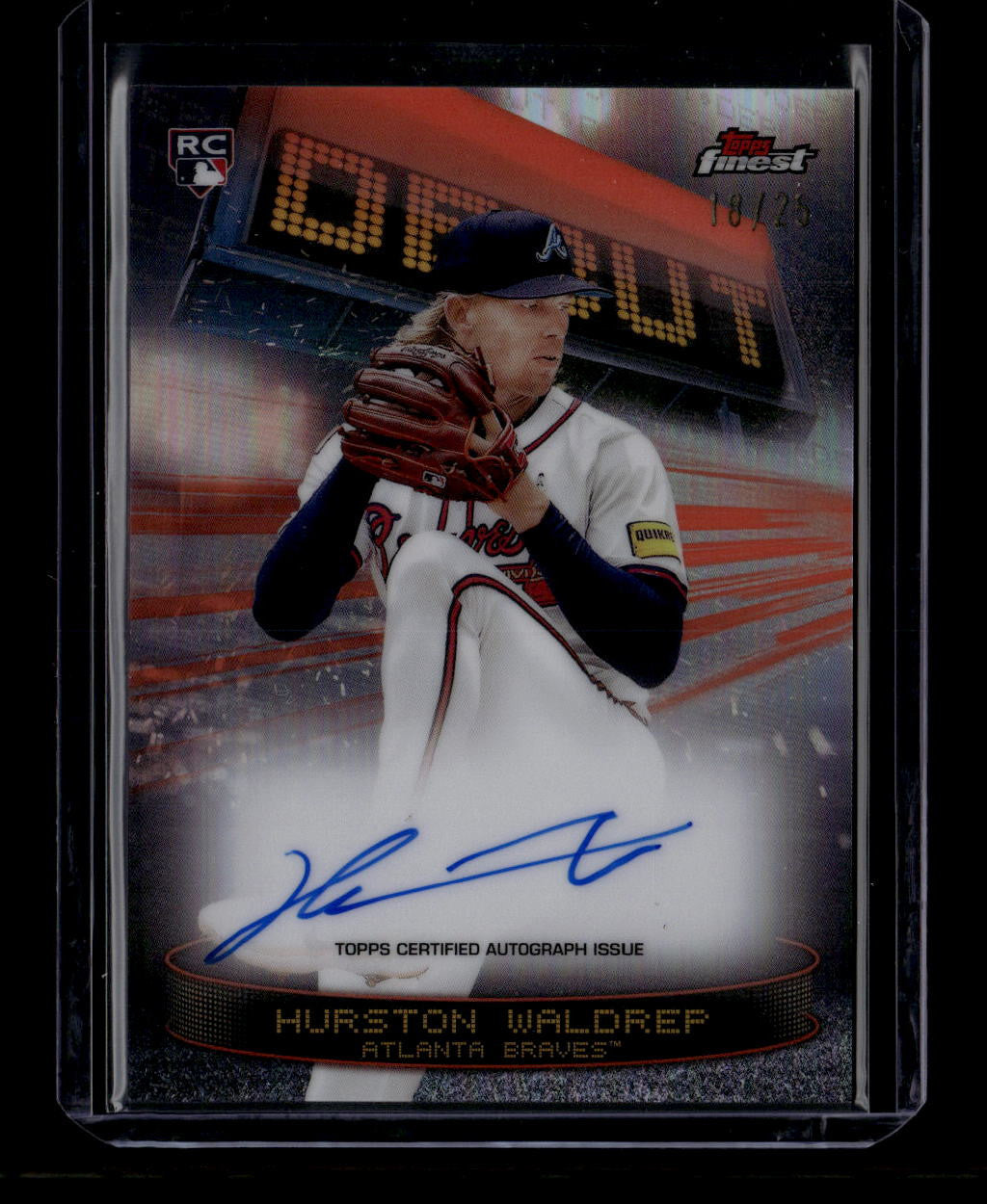 DELETE 181026 2025 Finest Debut Autographs Orange Refractor Hurston Waldrep RC Auto 18/25
