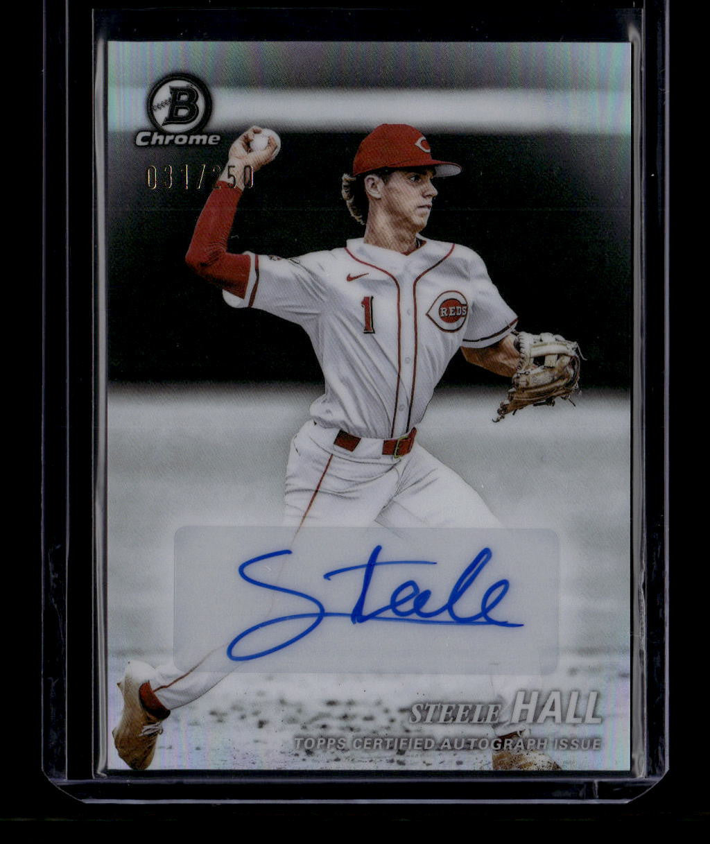 DELETE 181031 2025 Bowman Chrome Draft Achromatic Autographs Steele Hall Rookie Auto 31/250