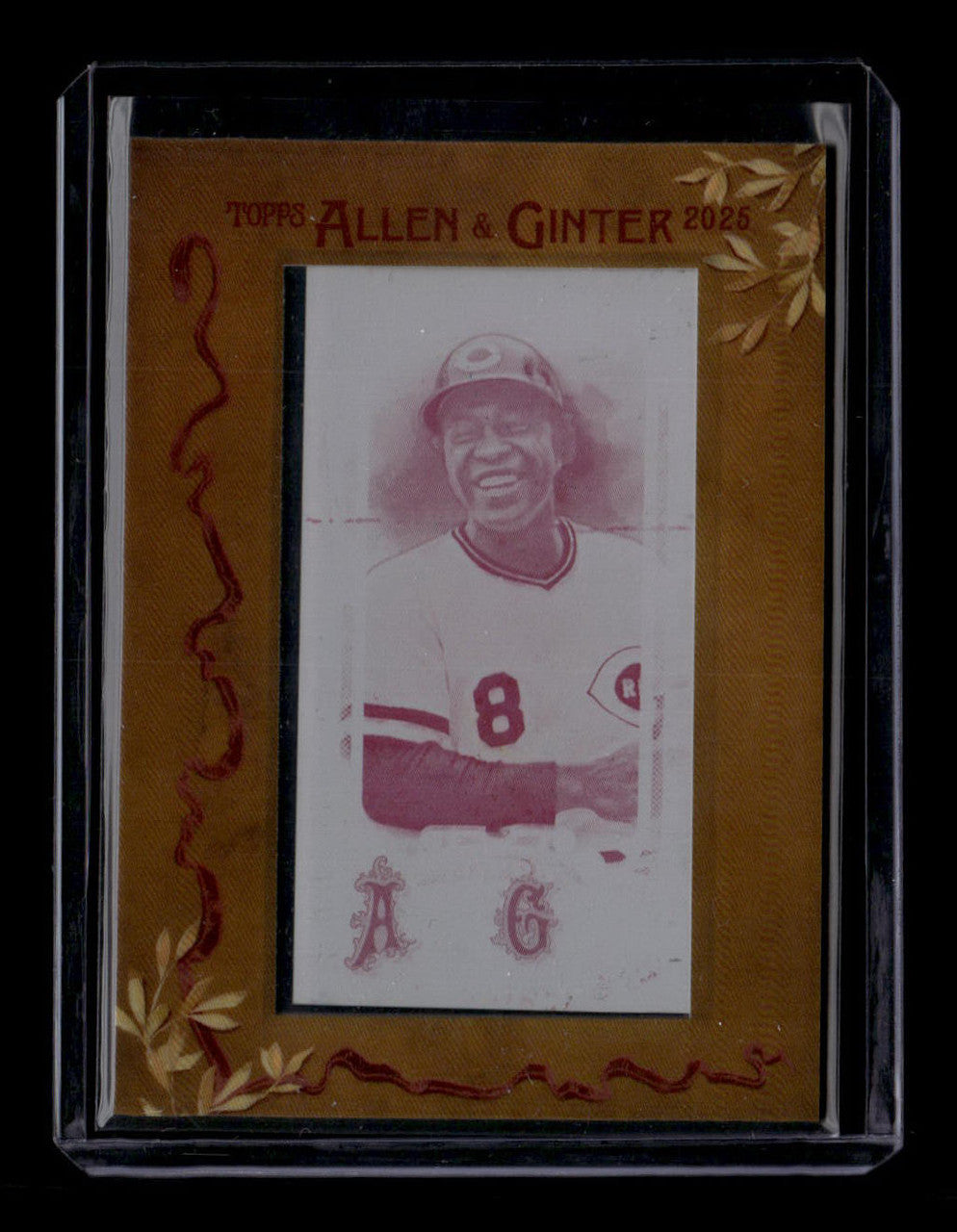 DELETE 181035 2025 Topps Allen and Ginter Mini Framed Printing Plate 179 Joe Morgan 1/1