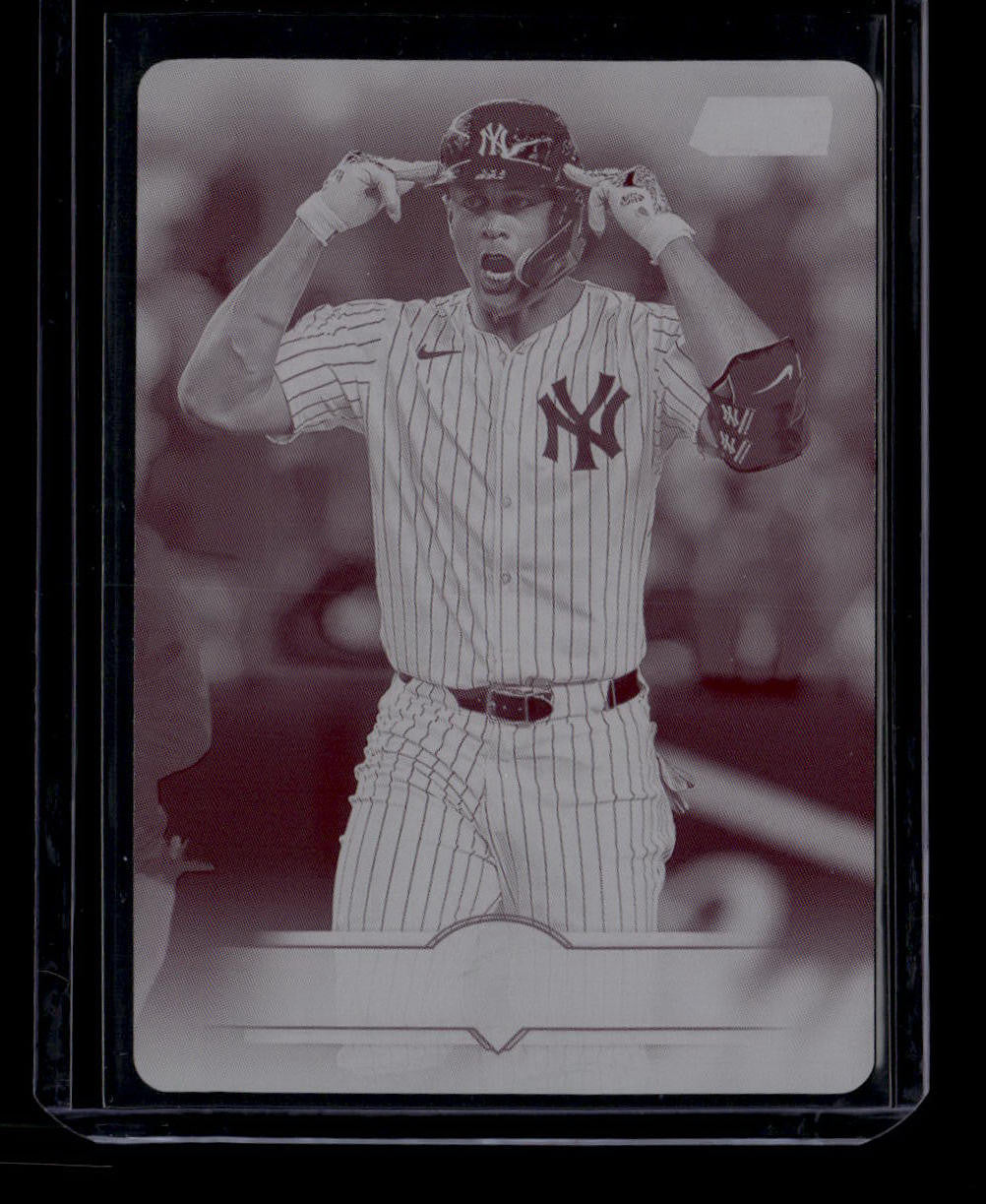 DELETE 181041 2025 Stadium Club Printing Plate Magenta 104 Giancarlo Stanton 1/1