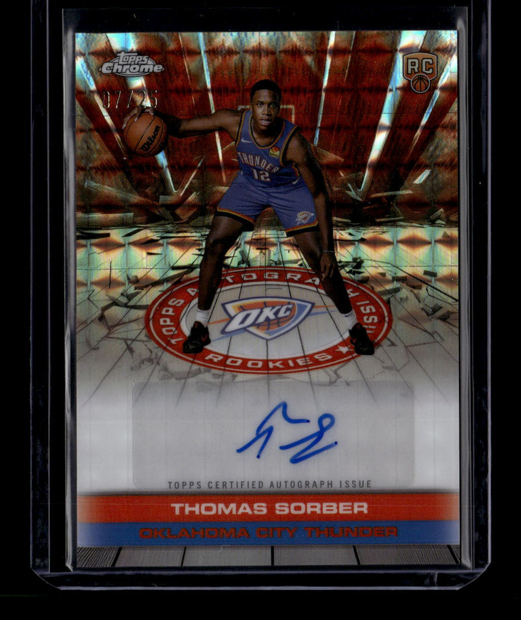 DELETE 181047 2025-26 Topps Chrome Autograph Issue Orange Refractor Thomas Sorber RC Auto 7/25