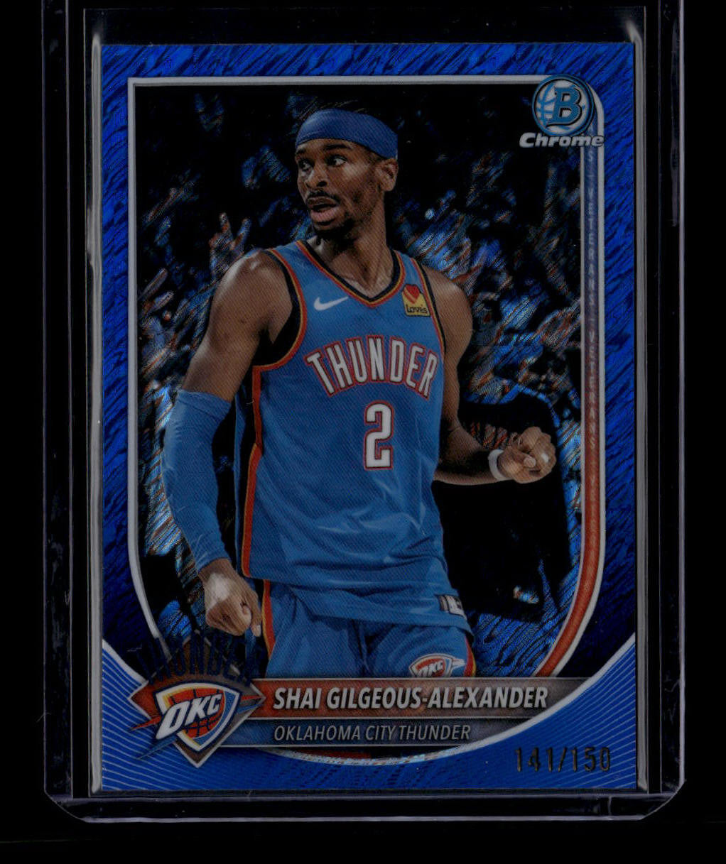 DELETE 181051 2025-26 Bowman Chrome Blue Shimmer Refractor Shai Gilgeous-Alexander 141/150