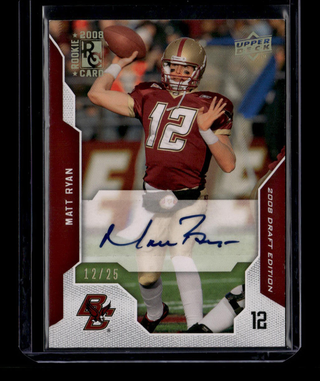 DELETE 181054 2008 Upper Deck Draft Edition Autographs Gold 74 Matt Ryan Rookie Auto 12/25