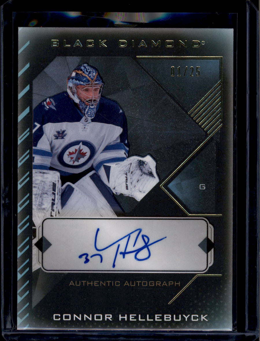 DELETE 181063 2021-22 Black Diamond Pure Black BDBHE Connor Hellebuyck Auto 1/25