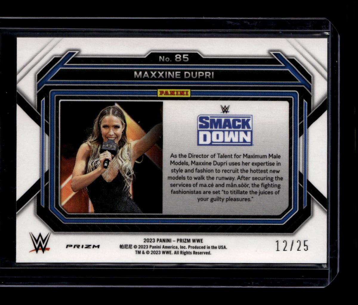 DELETE 181066 2023 Panini Prizm WWE Prizms Green Pulsar 85 Maxxine Dupri 12/25