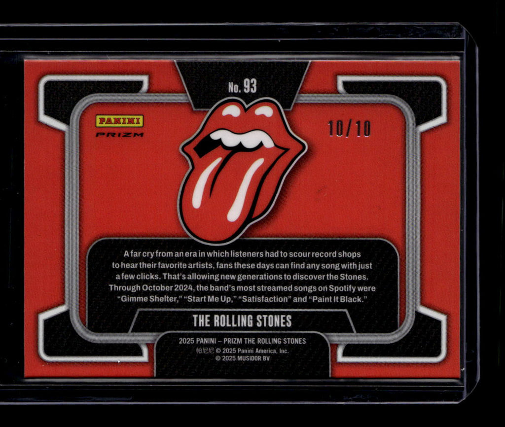 DELETE 181070 2025 Panini Prizm The Rolling Stones Prizms Gold Refractor 93 Full Group 10/10