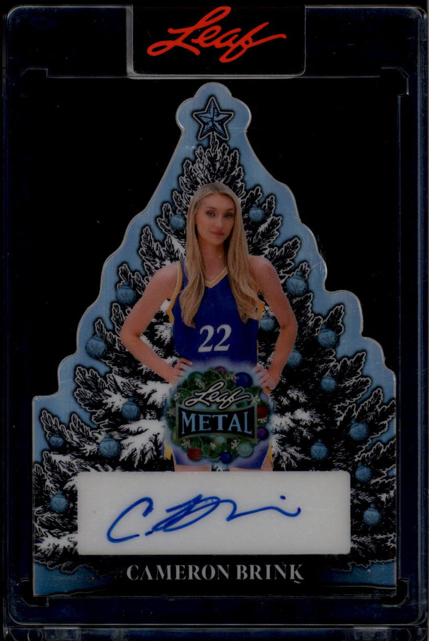 DELETE 181073 2025 Leaf Metal Happy Holidays Christmas Tree Prismatic Cameron Brink Auto 5/5