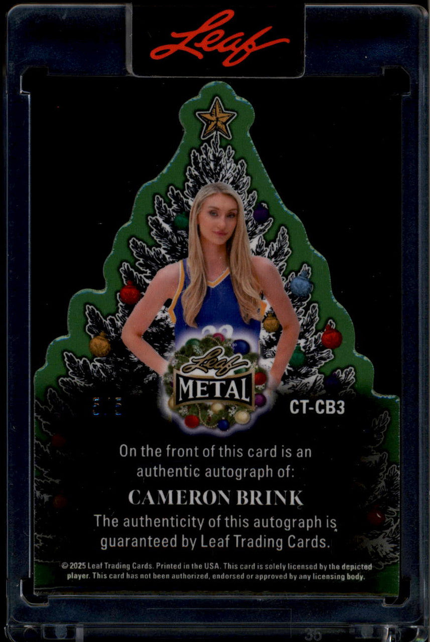 DELETE 181073 2025 Leaf Metal Happy Holidays Christmas Tree Prismatic Cameron Brink Auto 5/5