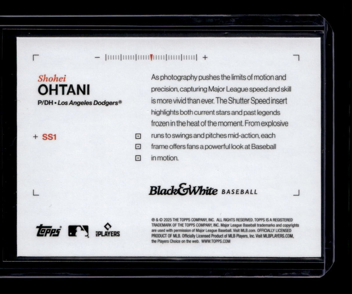 DELETE 181078 2025 Topps Black and White Shutter Speed ss1 Shohei Ohtani