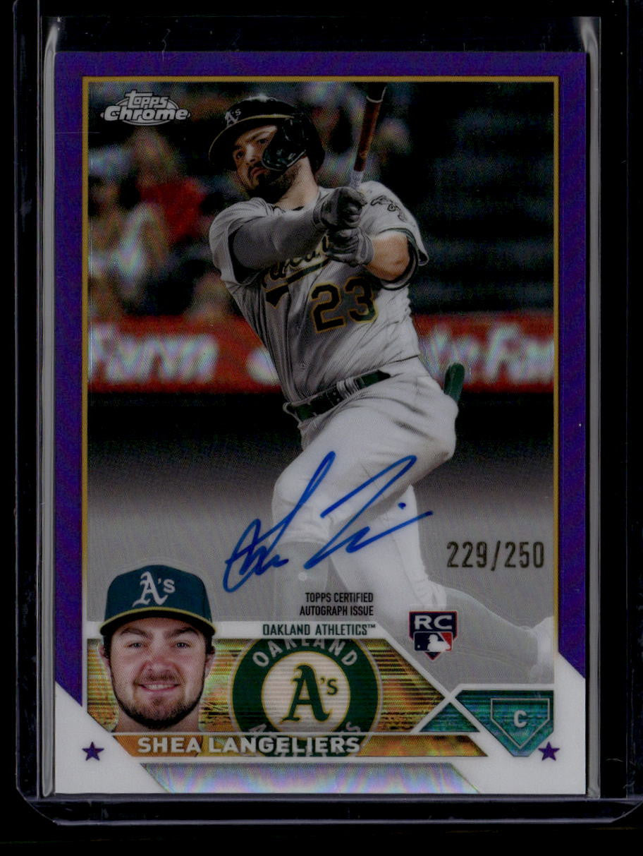 DELETE 181083 2023 Topps Chrome Rookie Autograph Purple Refractor Shea Langeliers RC Auto /250