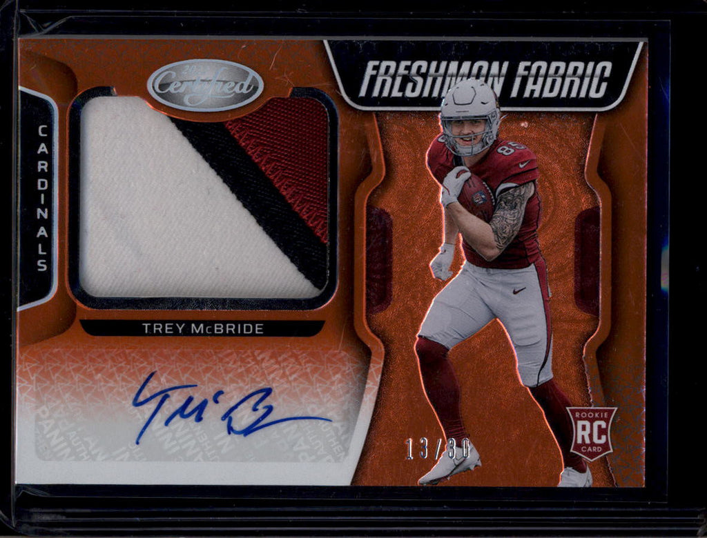DELETE 181091 2022 Certified Mirror Orange Etch 239 Trey McBride Rookie Patch Auto 13/30