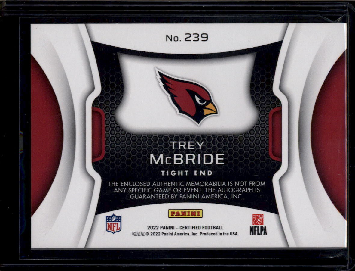DELETE 181091 2022 Certified Mirror Orange Etch 239 Trey McBride Rookie Patch Auto 13/30