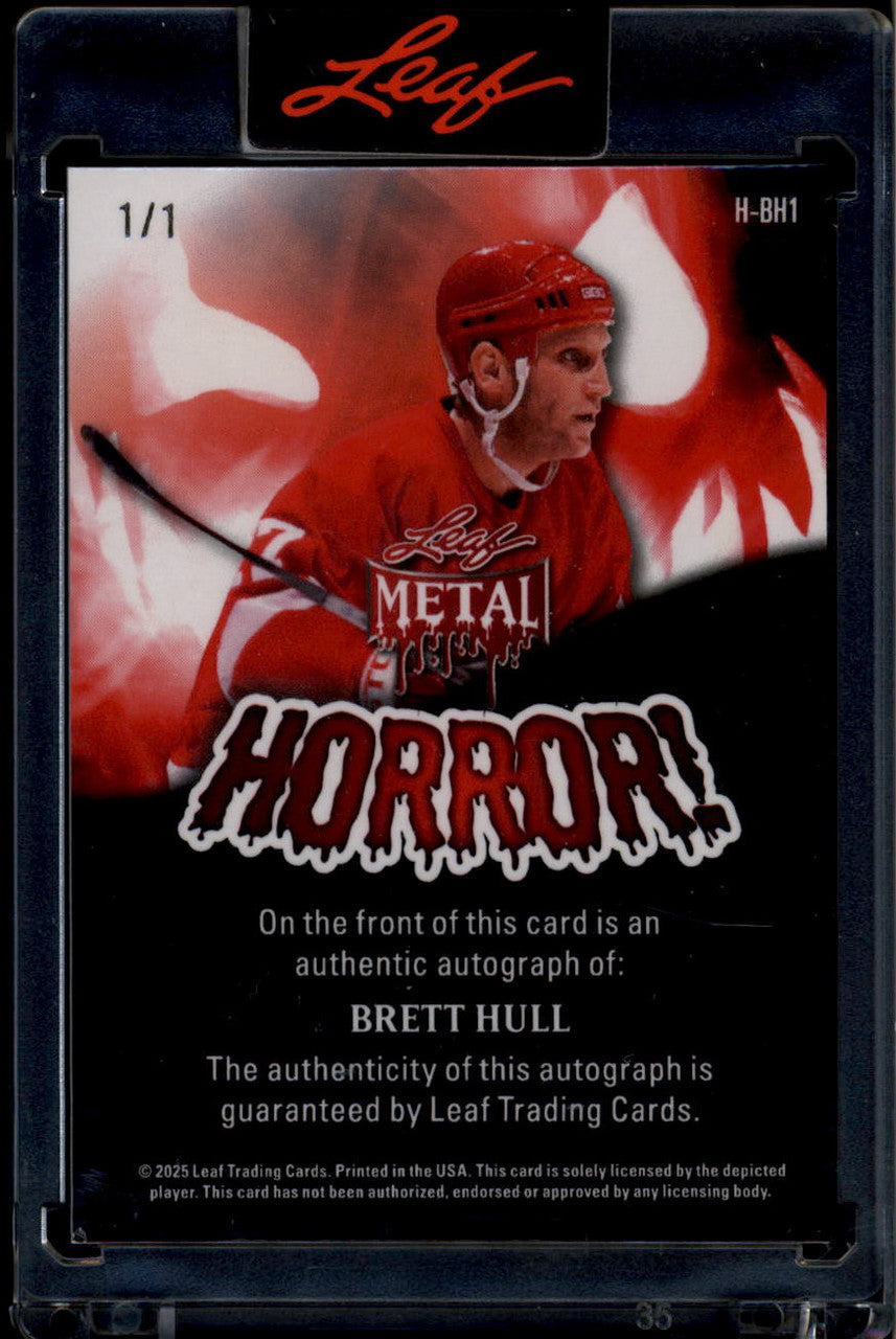 DELETE 181095 2025 Leaf Metal Halloween Horror Prismatic Graveyard hbh1 Brett Hull Auto 1/1