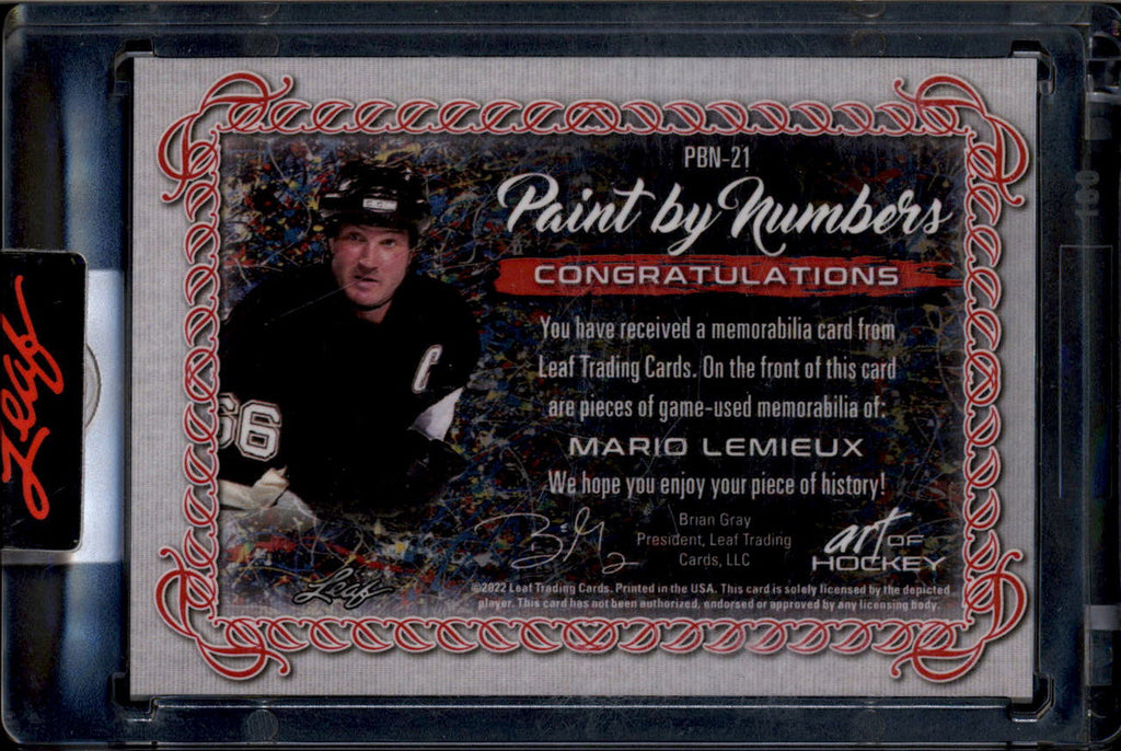 DELETE 181096 2022 Leaf Art of Hockey Paint By Numbers Materials Mario Lemieux Triple Patch /3